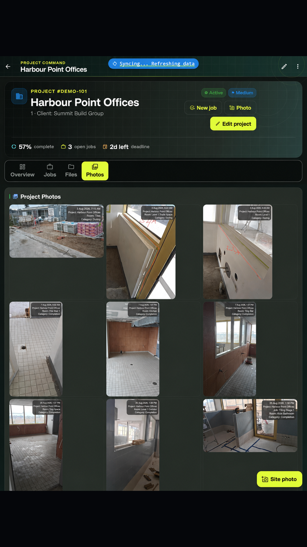 SCSK project photo workspace in the current interface